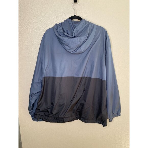 New Balance Mens 2XL Blue Hooded Lightweight Windbreaker Jacket Polyester - Picture 3 of 7